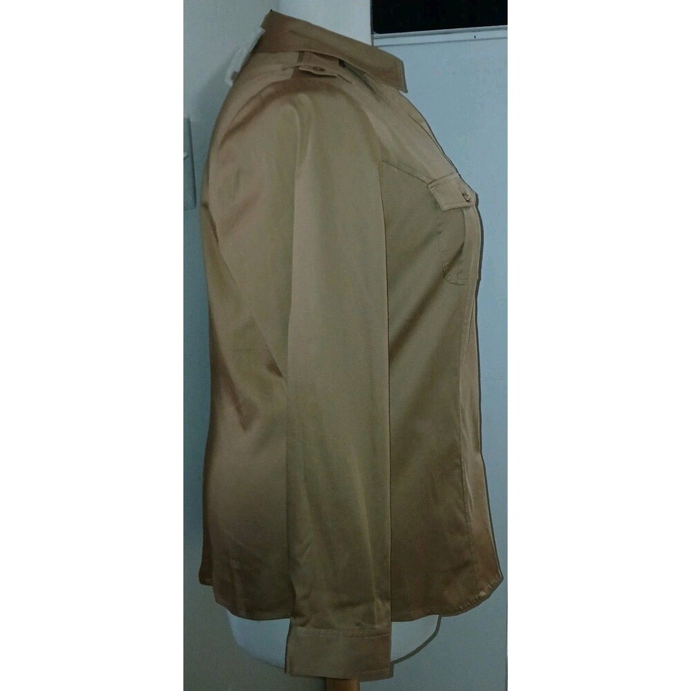 NWT LANE BRYANT Womens 18 Career Office Crisp Button Stretch Gold Top Blouse - Picture 5 of 9